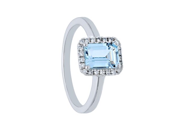 Anello Babila Milano Donna Bacia_Mi in Oro bianco Acquamarina 0.86 Ct 205104 - 205104
